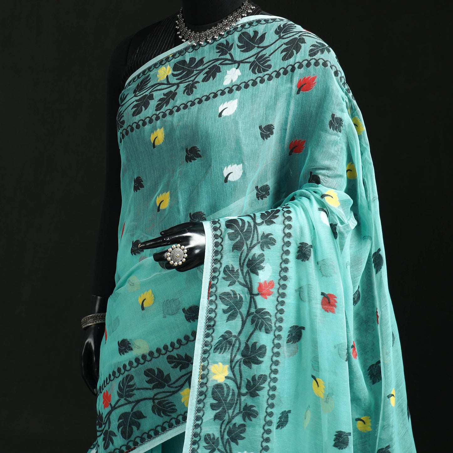 Silk Cotton Dhakai Jamdani Saree 20