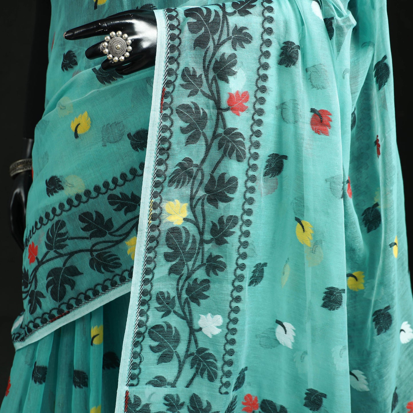 Silk Cotton Dhakai Jamdani Saree 20