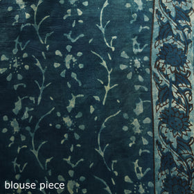 Bagru Hand Block Print Natural Dyed Modal Silk Saree 24