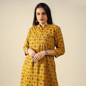 Buy Ajrakh Block Printed Cotton Long Kurta for Women