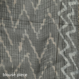 Black - Batik Hand Block Print Kota Doria Cotton Saree 46