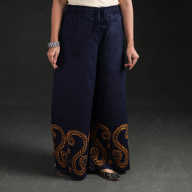 Bengal Kantha Hand Embroidered Cotton Palazzo 13