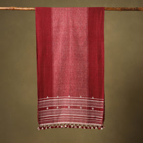 Red - handwoven kala cotton kutch bhujodi stole 17