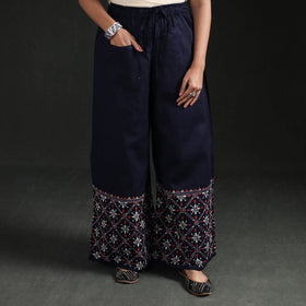 Bengal Kantha Hand Embroidered Cotton Palazzo 14