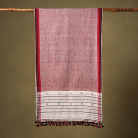 Pink - handwoven kala cotton kutch bhujodi stole 16