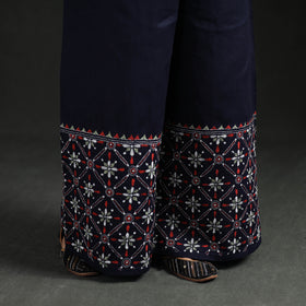 Bengal Kantha Hand Embroidered Cotton Palazzo 14