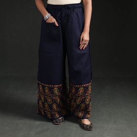 Bengal Kantha Hand Embroidered Cotton Palazzo 15
