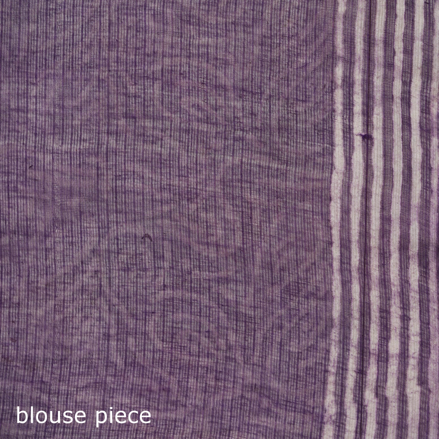 Purple - Batik Hand Block Print Kota Doria Cotton Saree 49
