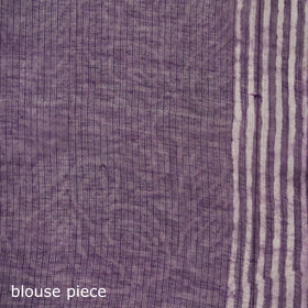 Purple - Batik Hand Block Print Kota Doria Cotton Saree 49