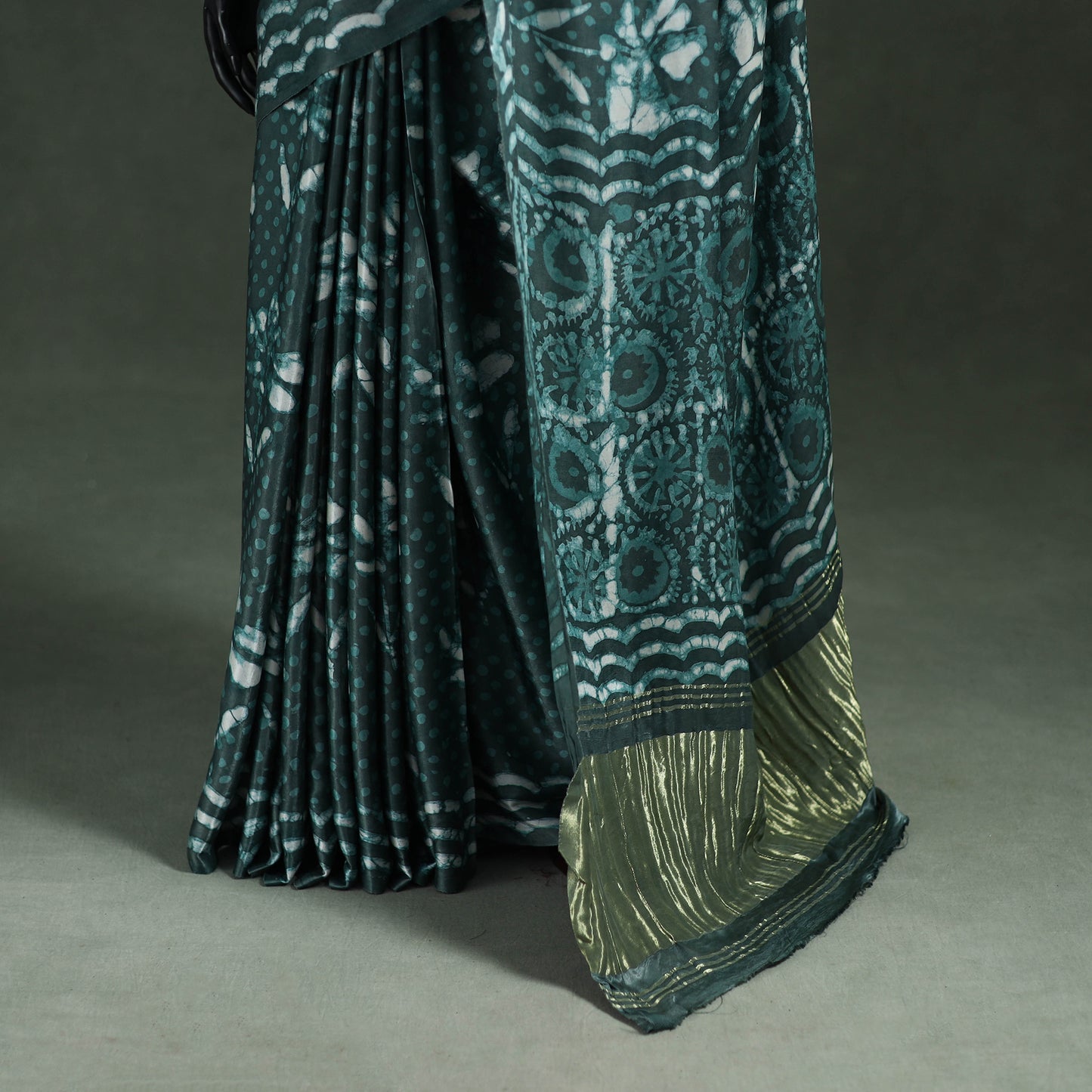 Bagru Hand Block Print Natural Dyed Modal Silk Saree 26
