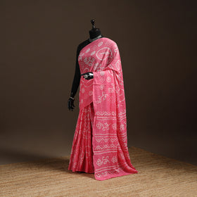Pink - Kutch Tie-Dye Cotton Bandhani Saree 51