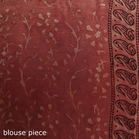 Bagru Hand Block Print Natural Dyed Modal Silk Saree 27