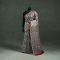 Sanganeri Hand Block Print Chanderi Silk Saree 28