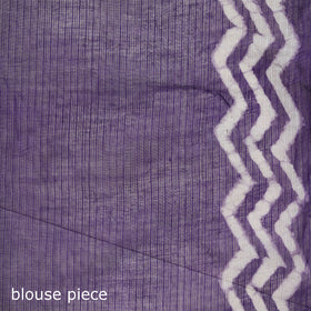 Purple - Batik Hand Block Print Kota Doria Cotton Saree 47