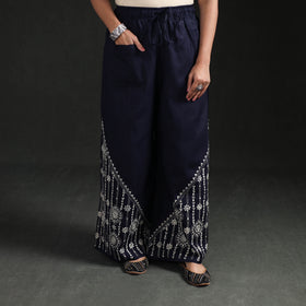 Bengal Kantha Hand Embroidered Cotton Palazzo 17