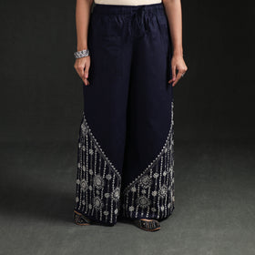 Bengal Kantha Hand Embroidered Cotton Palazzo 17