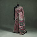 Bagru Hand Block Print Natural Dyed Chanderi Silk Saree 29