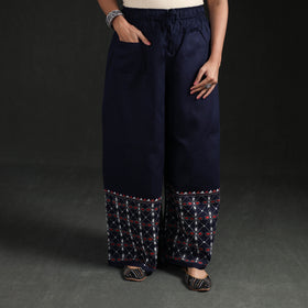 Bengal Kantha Hand Embroidered Cotton Palazzo 18