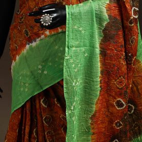 Orange - Kutch Tie-Dye Cotton Bandhani Saree 76