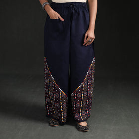 Bengal Kantha Hand Embroidered Cotton Palazzo 19