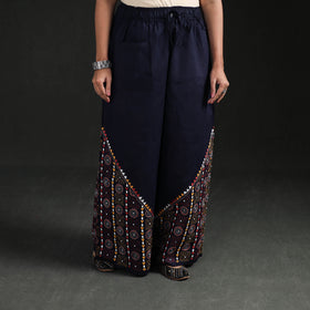 Bengal Kantha Hand Embroidered Cotton Palazzo 19
