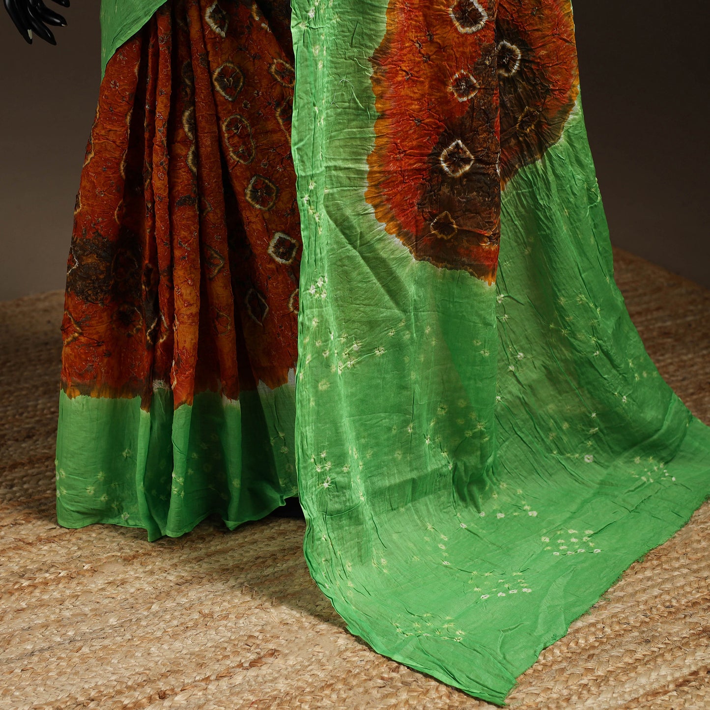 Orange - Kutch Tie-Dye Cotton Bandhani Saree 76