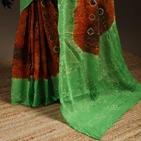 Orange - Kutch Tie-Dye Cotton Bandhani Saree 76