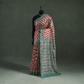 Bagru Hand Block Print Natural Dyed Chanderi Silk Saree 31