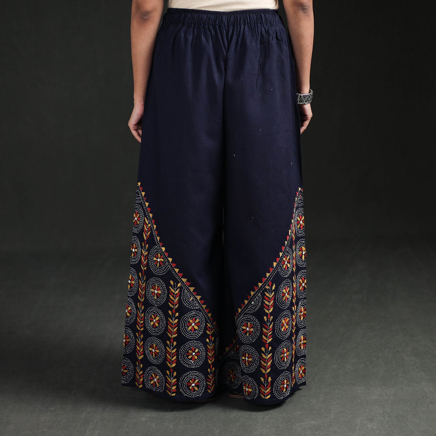 Bengal Kantha Hand Embroidered Cotton Palazzo 20