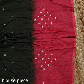 Green - Kutch Tie-Dye Cotton Bandhani Saree with Blouse 13