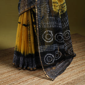 Yellow - Shibori Tie-Dye Kota Doria Cotton Saree 56