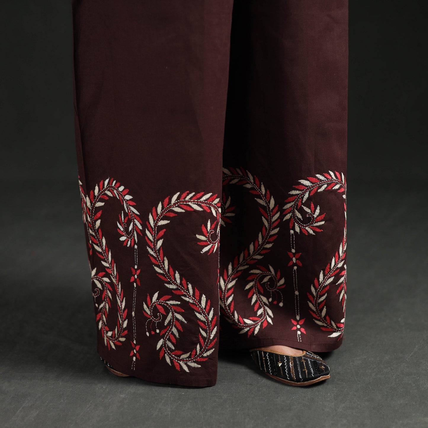 Bengal Kantha Hand Embroidered Cotton Palazzo 22