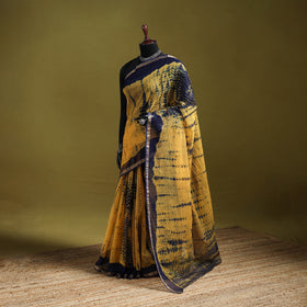 Yellow - Shibori Tie-Dye Kota Doria Cotton Saree 57