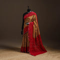 Brown - Kutch Tie-Dye Cotton Bandhani Saree with Blouse 14
