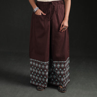 Bengal Kantha Hand Embroidered Cotton Palazzo 24