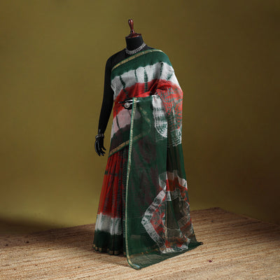 Multicolor - Shibori Tie-Dye Kota Doria Cotton Saree 59