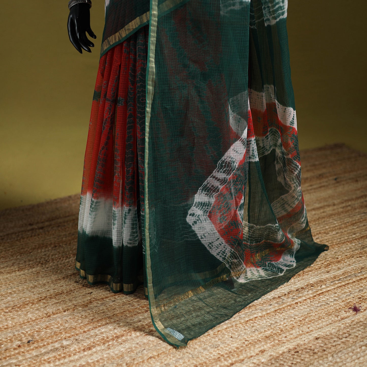 Multicolor - Shibori Tie-Dye Kota Doria Cotton Saree 59