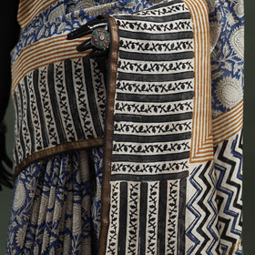 Bagru Hand Block Print Natural Dyed Chanderi Silk Saree 37