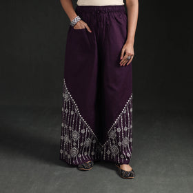 Bengal Kantha Hand Embroidered Cotton Palazzo 26