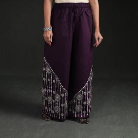 Bengal Kantha Hand Embroidered Cotton Palazzo 26