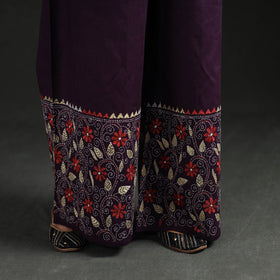 Bengal Kantha Hand Embroidered Cotton Palazzo 27