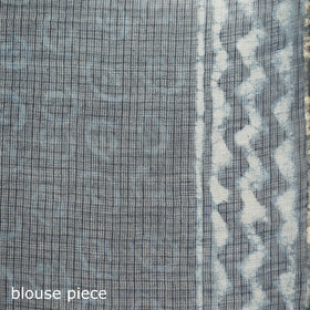 Blue - Indigo Bagru Hand Block Print Kota Doria Cotton Saree 63