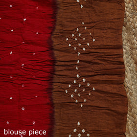 Red - Kutch Tie-Dye Cotton Bandhani Saree with Blouse 40