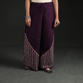 Bengal Kantha Hand Embroidered Cotton Palazzo 29