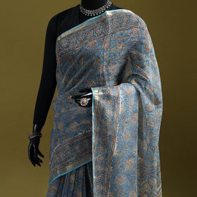 Sanganeri Hand Block Print Kota Doria Cotton Saree 37