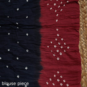 Blue - Kutch Tie-Dye Cotton Bandhani Saree with Blouse 44