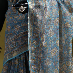 Sanganeri Hand Block Print Kota Doria Cotton Saree 37