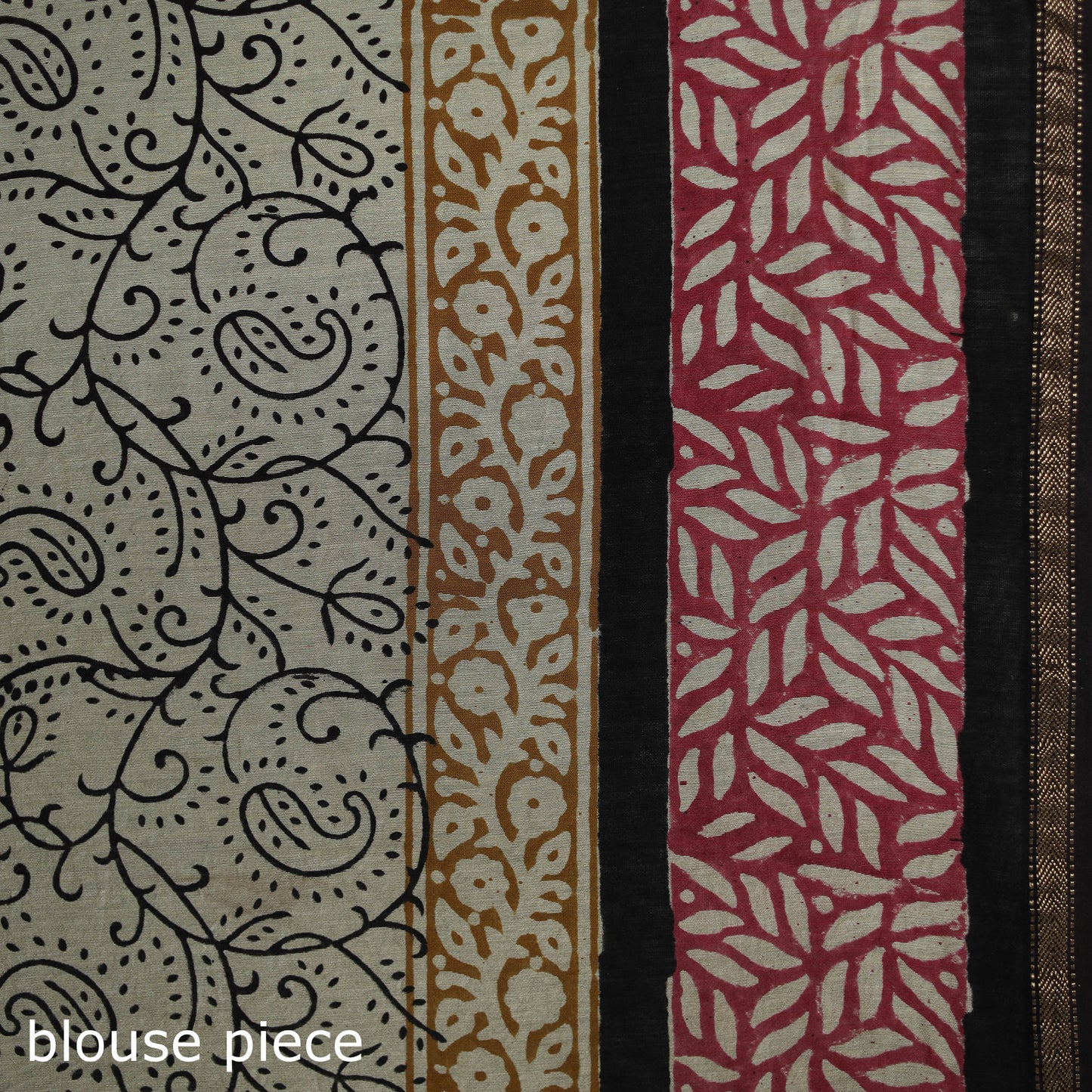 Bagru Hand Block Print Natural Dyed Chanderi Silk Saree 41