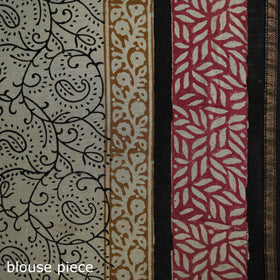 Bagru Hand Block Print Natural Dyed Chanderi Silk Saree 41