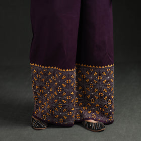 Bengal Kantha Hand Embroidered Cotton Palazzo 31